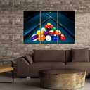 KREATIVE ARTS Large 3 Pieces Canvas Prints Cool Billiards Ball Pool Snooker Printed Painting Canvas Wall Art Picture Home Décor for Bar Art Stretched and Framed Ready to Hang 16x32inchx3pcs