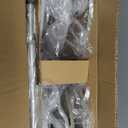 HAMITOR Corner Shower Caddy Tension Pole: Rustproof 4-Tier Bathroom Organizer Shelves for Bathtub Shampoo Storage - 47-121 Inch Quick Install Adjustable Rod Standing Rack with Soap Rack - Silver Gray
