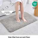 Disolla Grey Bathrom Runner Rug 24x59 - Large Soft Plush Bath Mat, Thick Long Non-Slip Shaggy Floor Mat, Ultra-Absorbent for Master Bathroom Bedroom, 2' x 4'11"