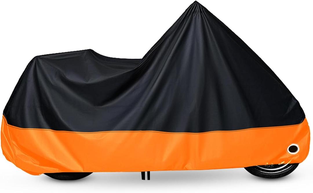 XYZCTEM Motorcycle Cover Waterproof Outdoors, All Weather Protection Vehicle Accessories, Sunproof Windproof, Dustproof, Fit for Honda, Kawasaki, Harley Davidson, Yamaha 86 Inch Motorcycle Accessories (87'')