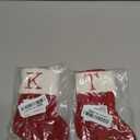 Just Jolly 8 Inch Mini Christmas Stockings, Small Xmas Stockings with Monogram Initial, Classic Red White Xmas Decor for Mini Christmas Tree, Fireplace, Holiday Decor, Party Favors, Gift Stocking (K, T), Set of 2