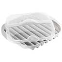 Microwave Bacon Tray with Splatter Lid, Safety, Quick and with No Mess, Microwave Bacon Cooker Make Crispy Bacon in few Minutespink, Grey