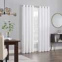 Eclipse Aurelia Velvet Room Darkening Grommet Noise Reduction Window Curtains (2 Panels), 52 in x 63 in, White