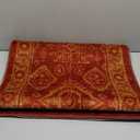 Maples Rugs Georgina Traditional Runner Rug  Made in USA  Washable, Non Slip Indoor Carpet for Hallway, Kitchen, and Laundry Room, 2' x 6', Red/Gold