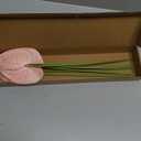 Ling's moment Artificial Anthurium Plants, 8pcs Shabby Blush Silk Filler Flower, Pink Faux Greenery Stems for DIY Wedding Bouquets Centerpieces Arrangements Bridal Shower Party Home Decorations