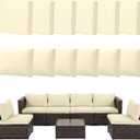 12pcs Outdoor Patio Cushion Covers Replacement, 24" Zippered Outdoor Cushion Covers Waterproof, UV Resistant & Washable Patio Furniture Cushion Covers Waterproof for Patio Sectional, Covers Only Beige