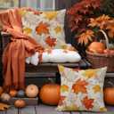 Fall Maple Leaf Decor Pillow Covers 18x18, Cozy Fall Home Bedroom Living Room Decor Aesthetic, Set of 2 (Fall-two-09)