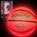 GlowCity Glow in The Dark Basketball - Size 5, 6, 7 Light Up Ball for Kids, Teens & Adults - Night Outdoor Games - Sports Birthday Gifts Ideas for Boys Ages 6 7 8 9 10 11 12 13 14 15