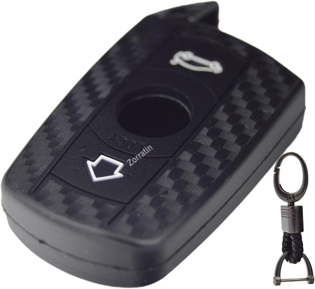 Silicone 3D Carbon Key Fob Cover for BMW 2 5 6 7 Series X1 X2 X3 X5 X6 M
