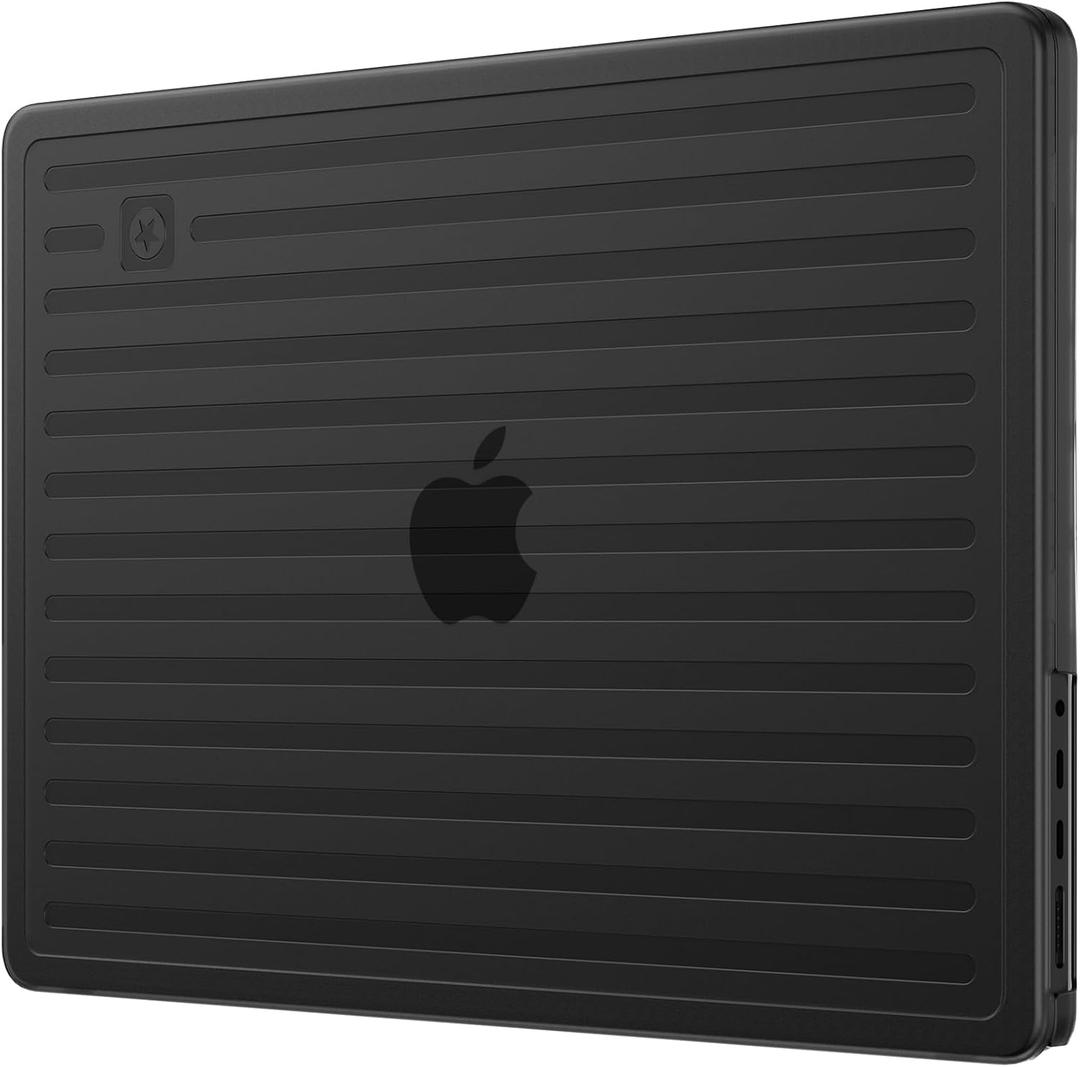 TravelArmor for MacBook Pro 14 inch Case | M5 M4 M3 M2 M1 Pro/Max 2026 2025-2021 | Anti-Crack Tech | Ribbed Structure | Hard Shell Laptop Cover | Space Black Clear