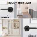 Goldenwarm Black Door Handles Dummy, Matte Black Door Handle Zinc Alloy, No-Turning Dummy Door Levers for Closet Hallway(6 Pieces/3 Pack)