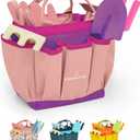 Gardening Set, Tool Kit, for Kids, STEM, Includes Tote Bag, Spade, Watering Can, Rake, Fork, Trowel and Gloves (Princess Pink)