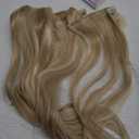 Real Human Hair Lace Clip In Hair Extensions Thick ends 16inch 100g Ombre Piano Color Dark Brown Roots/Chestnut Blonde Highlights Balayage Double Wefted Silky Soft Human Hair Extensions