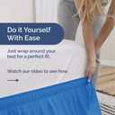 Wrap Around Dust Ruffle Bed Skirt - Royal Blue - for Queen Size Beds w/ 15 Inch Drop - Easy Fit Elastic Strap - Adjustable Pleated Bedskirt w/Brushed Fabric - Wrinkle Free, Women, Men, Kids & Teens