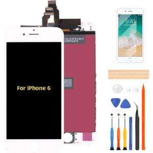 A-MIND 4.7 inch for iPhone 6 Screen Replacement Touch Screen Digitizer A1549 A1586 A1589 LCD Display Full Assembly Repair Kits,with Screen Protector+Tools (White)