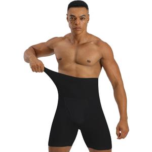 Tummy Control Shapewear Compression Shorts - Waist Compression for Men, High Waist Mens Tummy (Large, Black)