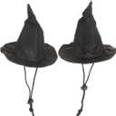 BinaryABC Halloween Pet Hat Witch Hat,Halloween Pet Costume,Cat Puppy Dog Halloween Party Costume Hat Accessories,2PCS