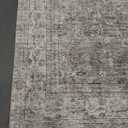 Machine Washable Rugs for Living Room: 9x12 Area Rugs for Bedroom Vintage Stain Resistant Non Slip Low Pile Lightweight Boho Carpet for Kitchen Dining Room Farmhouse Kids Room Nursery (Brown and Grey)