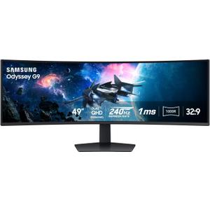 Samsung 49 Odyssey G9 Series DQHD 1000R Curved Gaming Monitor, 1ms(GtG), VESA DisplayHDR 1000, 240Hz, AMD FreeSync Premium Pro, Height Adjustable Stand, Ultrawide Screen, LS49CG954ENXZA, 2024
