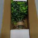 Der Rose 14.5" Fake Plants for Bathroom Decor Artificial Eucalyptus Stems in Clear Glass Vase with Faux Water for Office Desk Accessories Home Wedding Decor