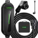 Lrowak Level 1&2 Portable EV Car Charger, 16 Amp 110V-240V, with 21FT Cable NEMA 6-20P Plug NEMA 5-15 Adapter, J1772 Electric Vehicle Charging for All PHEV/EV