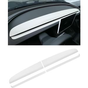 Dashbooard Cover 4pcs ABS Dashboard Panel Trim Cover Compatible with Tesla Model Y Juniper 2025 2026 (Matte White)