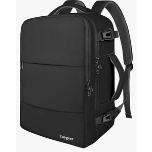 Taygeer Travel Laptop Backpack for Men Women, Airplane Approved Travel Backpack Suitcase with Usb Charging Port, Lightweight College 35l Luggage Bag 15.6inch Laptop Mochila Gifts for Business,Black