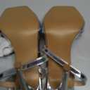 IDIFU IN4 High Stiletto Heels Square Peep Open Toe Strappy Heeled Sandals Wedding Bridal Prom Party Evening Dress Shoes for Women Comfortable Dressy Cute Sexy Ankle Strap Heels (7.5, Silver Patent)