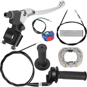 YOXUFA Mini Bike Throttle Assembly + Mini Bike Drum Brake Lever Replacement for Coleman BT200X CT200U CT200U-EX Baja Warrior Massimo MB200 Predator 196cc 200cc 6.5hp Parts 7/8 22mm Handlebar Grips