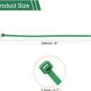 3 x HARFINGTON 100pcs Cable Zip Ties, Plastic Nylon Ties Wraps, 8-Inch / 200mm Self-Locking Wire Cord Electrical Management Zip-Ties for Home, Office, Workshop, Outdoor Garden, 20LBS, Green