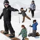 FREE SOLDIER Boys Girls Waterproof Ski Jacket Fleece Lined Warm Winter Snow Coat Kids Winter Jacket with Detachable Hood (Black)