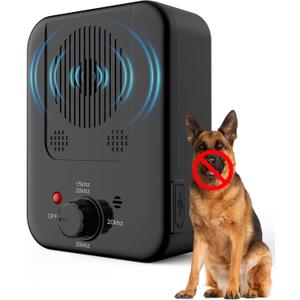 Ultrasonic Bark Control Device 3 Adjustable Modes for Small, Medium & Large Dogs, 32ft Range, Suitable for Indoor & Outdoor Use (Black)