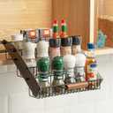 Baffect 3 Tiers Pull Down Spice Rack, Pull Out Spice Organizer For Inside Cabinets, Drop Down Spice Shelf With Spring Buffer Device For Kitchen Upper CabinetBlack