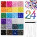 32000Pcs 24 Colors Jelly Rhinestones for Bedazzling,Mix Colors Bedazzling Kit with Rhinestones,3MM SS10 Colorful Resin Flatback Gems with Nail Glues for Crafting, Nail Art, Shoes, Books