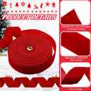 Syhood 2.5 Inch, 150 Yard Christmas Scarlet Velvet Ribbon with Gold Edge, Wired Ribbon Waterproof Velvet Decoration Wrapping for Xmas Tree Wreath Bows Floral DIY Craft Ornaments