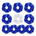 LADY&HOME Bridesmaids Scrunchies, 10 Packs, Navy Blue - Bridal Party, Bridal Shower, Bachelorette Party Favors and Gifts