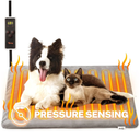 Toozey Large Pressure Activated Pet Heating Pad 35x24in, Gravity Sensing Dog Heating Pad More Energy Efficient, Adjustable Temperature and Timer, Waterproof Heated Dog Bed Whelping Supplies