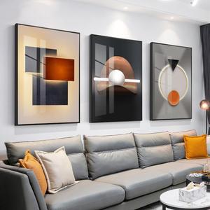 ARTFEB Large Framed Bright Modern Wall Art for Living Room Bedroom Office Abstract Gray Wall Painting 3 Piece Set Wall Decor (Black, 24" X 32" X 3 pieces)