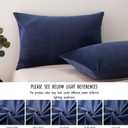 2 Pack Zippered Velvet Standard Pillowcases, Super Soft and Cozy Luxury Fuzzy Flannel Pillow Cases with Zipper, 20x26 Inches, Navy Blue