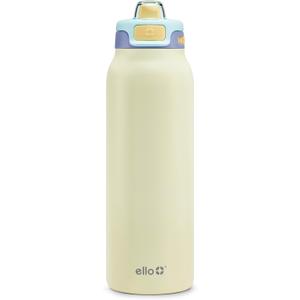 Ello Pop & Fill Stainless Steel Water Bottle with Quick Fill Technology, Double Walled Vacuum Insulated Metal, Leak Proof Locking Lid, Sip & Chug, BPA Free, Holiday Gift for Him Her, 22oz, 32oz, 40oz (Fresh Dew)