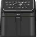 bella 8 Qt Digital Air Fryer with TurboCrisp Technology, Large Family Size Nonstick Cooking Basket and Crisping Tray, Multiple Preset Functions, Auto Shutoff, Black, 1750 Watt, 8.0 Quart