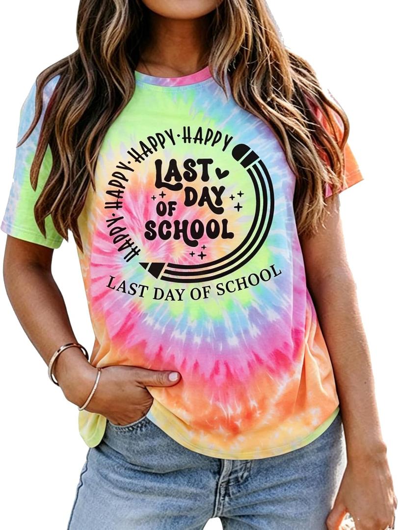 Teacher Shirts Womens Bow Teacher Graphic Tees Cute Teacher Appreciation Gifts Shirt Summer Casual Short Sleeve Tops (L)