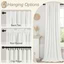 Living Room Curtains 84 Inches Long Faux Linen Darkening Curtain for Bedroom Boho Burlap Full Blackout Soundproof Thermal Insulated Drapes for Nursery Room Divider 52x84 Length 2 Panel Ivory Off White