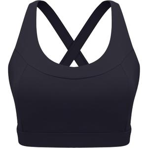 RUNNING GIRL Sports Bras for Women, Molded Cup High Impact Sports Bra Workout Bras for Women High Support Racerback (Black, S)
