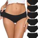 Altheanray Womens Underwear Cotton Underwear for Women Seamless Hipster Bikini Briefs Panties 3 Pack(3028S,Black)