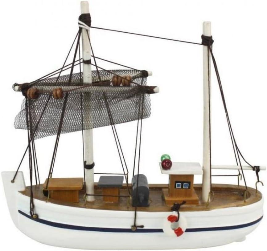 Hampton Nautical 6" Wooden Model Ship Fishing Impossible Boat