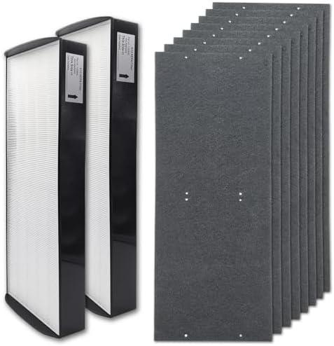 OKKFITR 1183800 Replacement Filters (2 H13 Ture HEPA + 8 Pre-Carbon) Compatible with Whirlpool Whispure Large Tower Air Purifier | WPT80(P/B) & 817800 Replacement