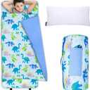 Wildkin Kids Original Nap Mat Cozy Kids Sleep Mat with Pillow, Ideal for School & Travel - Dinosaur Land