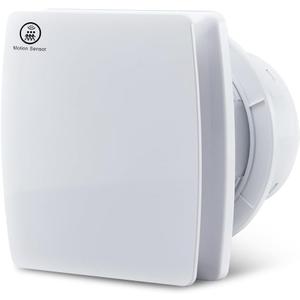Bathroom Exhaust Automatic Fan for Wall and WIndow,Super Quiet 4 In Bathroom Motion Sensor and Delay Time Exhaust Fan with O Ring White 80 CFM Vent Fan