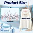 Hooded Baby Towel- Large Baby Towel with Hood31.5 x 31.5 Inch, Natural toddler towels,Ultra Soft and Absorbent Coral Velvet Coral Fleece Bath Towel for Infants, Newborns, Toddlers, Unisex (white)